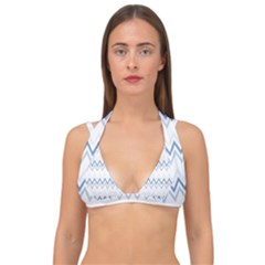 Chevrons Bleus/blanc Double Strap Halter Bikini Top by kcreatif