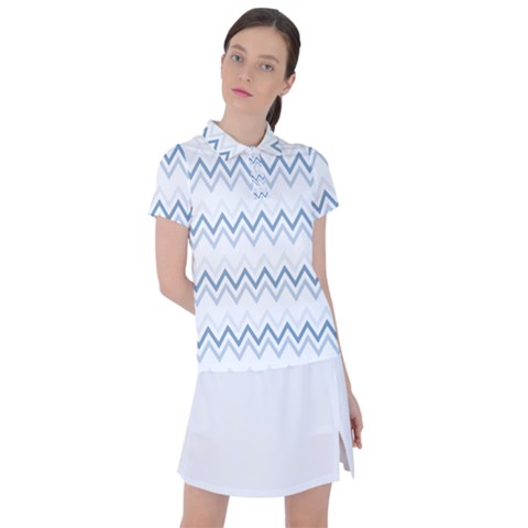 Chevrons Bleus/blanc Women s Polo Tee by kcreatif