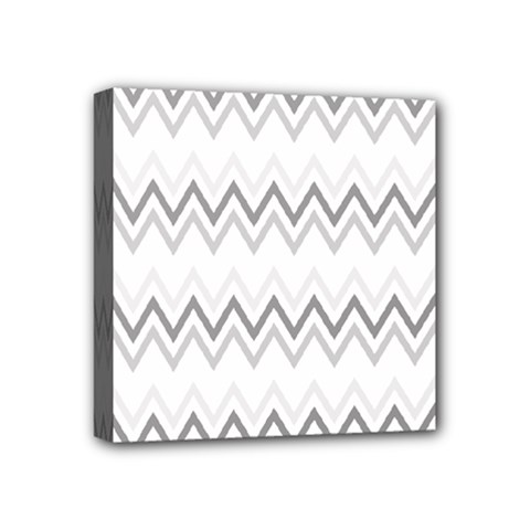 Chevrons Gris/blanc Mini Canvas 4  X 4  (stretched) by kcreatif