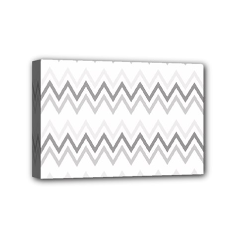 Chevrons Gris/blanc Mini Canvas 6  X 4  (stretched) by kcreatif