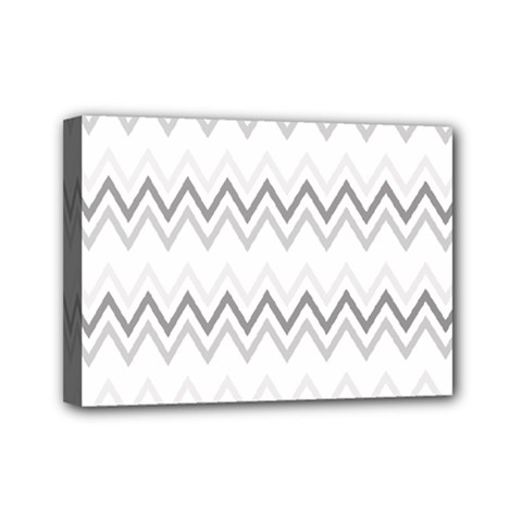 Chevrons Gris/blanc Mini Canvas 7  X 5  (stretched) by kcreatif