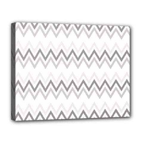 Chevrons Gris/blanc Canvas 14  X 11  (stretched) by kcreatif