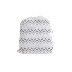 Chevrons Gris/blanc Drawstring Pouch (medium) by kcreatif