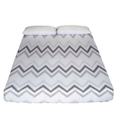 Chevrons Gris/blanc Fitted Sheet (california King Size) by kcreatif