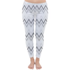 Chevrons Gris/blanc Classic Winter Leggings by kcreatif