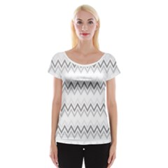 Chevrons Gris/blanc Cap Sleeve Top by kcreatif