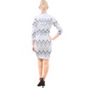 Chevrons Gris/Blanc Quarter Sleeve Hood Bodycon Dress View2