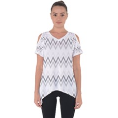 Chevrons Gris/blanc Cut Out Side Drop Tee by kcreatif