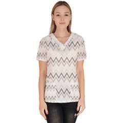 Chevrons Gris/blanc Women s V-neck Scrub Top by kcreatif