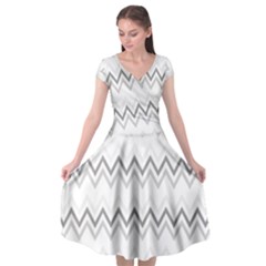 Chevrons Gris/blanc Cap Sleeve Wrap Front Dress by kcreatif