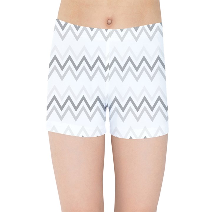 Chevrons Gris/Blanc Kids  Sports Shorts