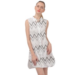 Chevrons Gris/blanc Sleeveless Shirt Dress by kcreatif