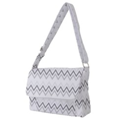 Chevrons Gris/blanc Full Print Messenger Bag (l) by kcreatif