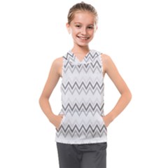 Chevrons Gris/blanc Kids  Sleeveless Hoodie