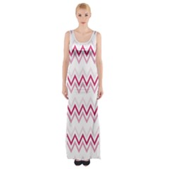 Chevrons Rose/blanc Thigh Split Maxi Dress by kcreatif