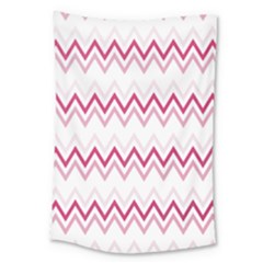 Chevrons Rose/blanc Large Tapestry by kcreatif