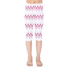 Chevrons Rose/blanc Kids  Capri Leggings  by kcreatif