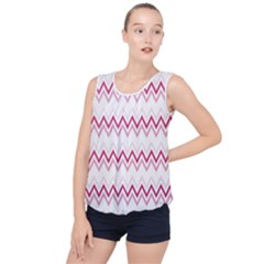 Chevrons Rose/blanc Bubble Hem Chiffon Tank Top by kcreatif