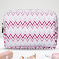 Chevrons Rose/blanc Make Up Pouch (medium) by kcreatif