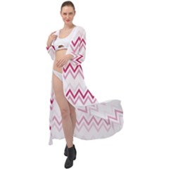 Chevrons Rose/blanc Maxi Chiffon Beach Wrap by kcreatif