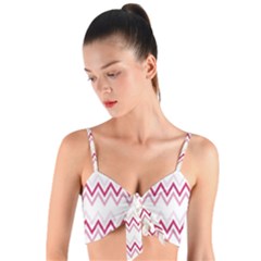 Chevrons Rose/blanc Woven Tie Front Bralet by kcreatif