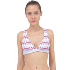 Chevrons Rose/blanc Classic Banded Bikini Top by kcreatif