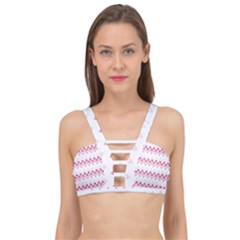 Chevrons Rose/blanc Cage Up Bikini Top by kcreatif