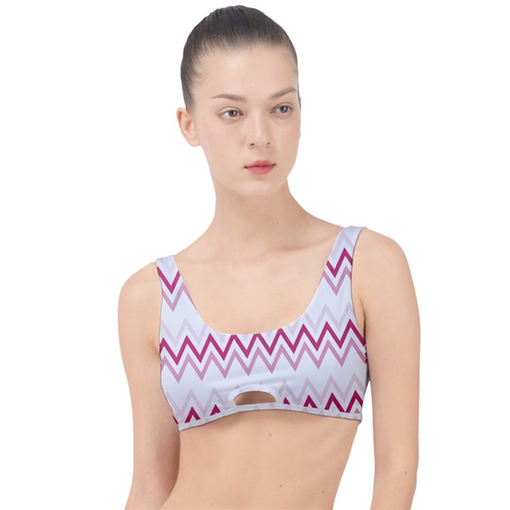 Chevrons Rose/Blanc The Little Details Bikini Top