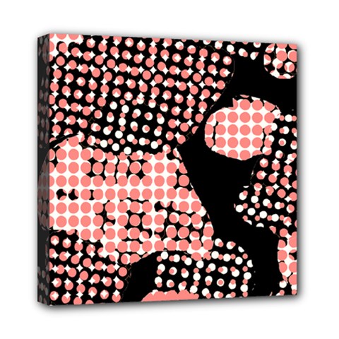 Abstrait Effet Formes Noir/rose Mini Canvas 8  X 8  (stretched) by kcreatif