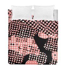 Abstrait Effet Formes Noir/rose Duvet Cover Double Side (full/ Double Size) by kcreatif