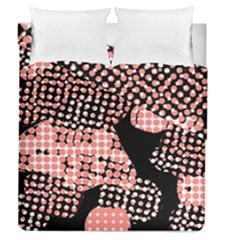 Abstrait Effet Formes Noir/rose Duvet Cover Double Side (queen Size) by kcreatif