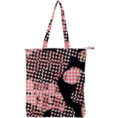 Abstrait Effet Formes Noir/rose Double Zip Up Tote Bag by kcreatif