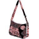 Abstrait Effet Formes Noir/Rose Zip Up Shoulder Bag View2