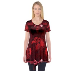 Awesome Eagle Short Sleeve Tunic  by FantasyWorld7