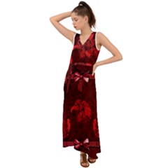 Awesome Eagle V-neck Chiffon Maxi Dress by FantasyWorld7