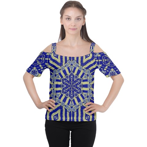 Wood Flower And Matches Mandala Vintage Cutout Shoulder Tee by pepitasart