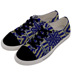 Wood Flower And Matches Mandala Vintage Men s Low Top Canvas Sneakers by pepitasart