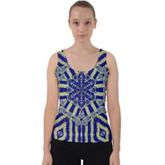 Wood Flower And Matches Mandala Vintage Velvet Tank Top by pepitasart