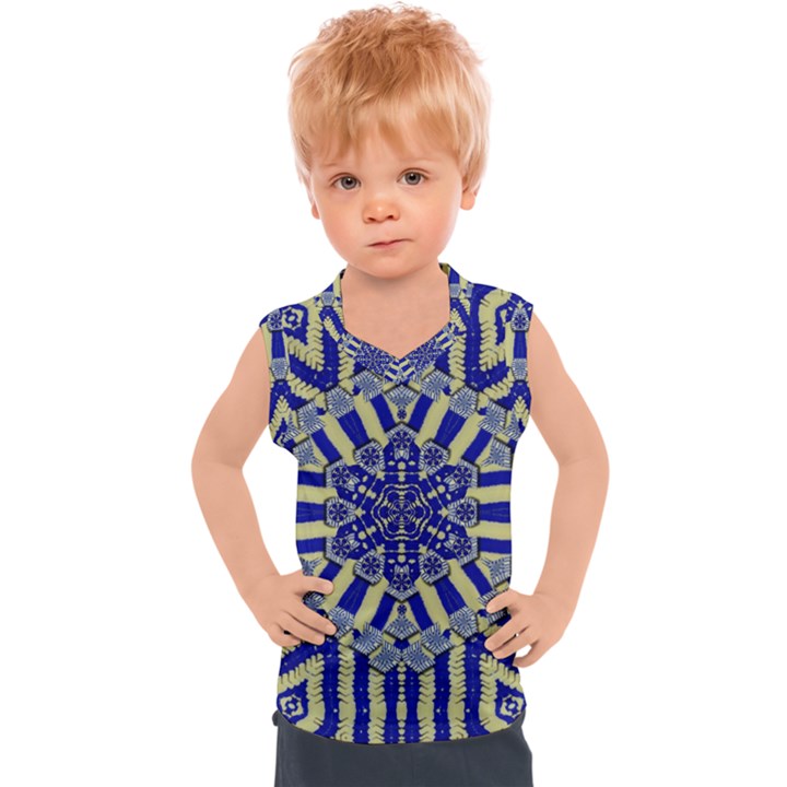 Wood Flower And Matches Mandala Vintage Kids  Sport Tank Top