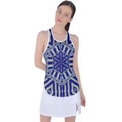 Wood Flower And Matches Mandala Vintage Racer Back Mesh Tank Top by pepitasart