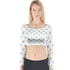 Iguana Sketchy Cartoon Style Drawing Pattern 2 Long Sleeve Crop Top