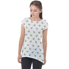 Iguana Sketchy Cartoon Style Drawing Pattern 2 Cap Sleeve High Low Top