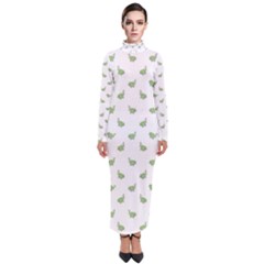 Iguana Sketchy Cartoon Style Drawing Pattern 2 Turtleneck Maxi Dress by dflcprintsclothing