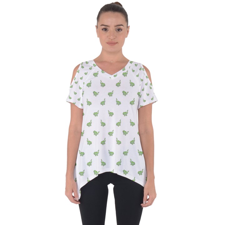 Iguana Sketchy Cartoon Style Drawing Pattern 2 Cut Out Side Drop Tee