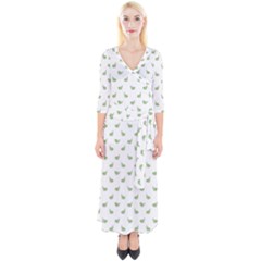 Iguana Sketchy Cartoon Style Drawing Pattern 2 Quarter Sleeve Wrap Maxi Dress by dflcprintsclothing