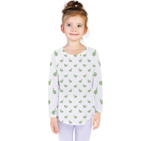 Iguana Sketchy Cartoon Style Drawing Pattern 2 Kids  Long Sleeve Tee by dflcprintsclothing