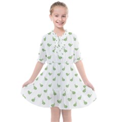 Iguana Sketchy Cartoon Style Drawing Pattern 2 Kids  All Frills Chiffon Dress by dflcprintsclothing