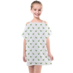 Iguana Sketchy Cartoon Style Drawing Pattern 2 Kids  One Piece Chiffon Dress by dflcprintsclothing