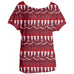 Bearded Santa Pattern Women s Oversized Tee by bloomingvinedesign