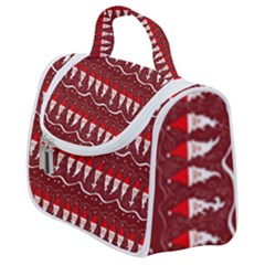 Bearded Santa Pattern Satchel Handbag by bloomingvinedesign